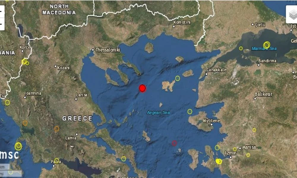 Ισχυρός σεισμός 5,2 Ρίχτερ ανοικτά της Χαλκιδικής